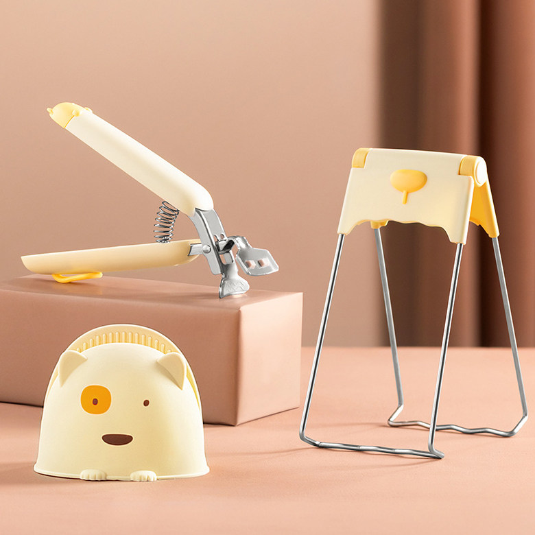 厨房防烫夹取碗夹可爱卡通不锈钢夹碗器夹盘器夹菜隔热防烫三件套