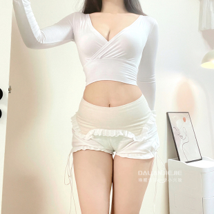 泡泡灯笼短裤 脸姐 拼色花苞裤 微透减龄少女感休闲裤 子 心机日常