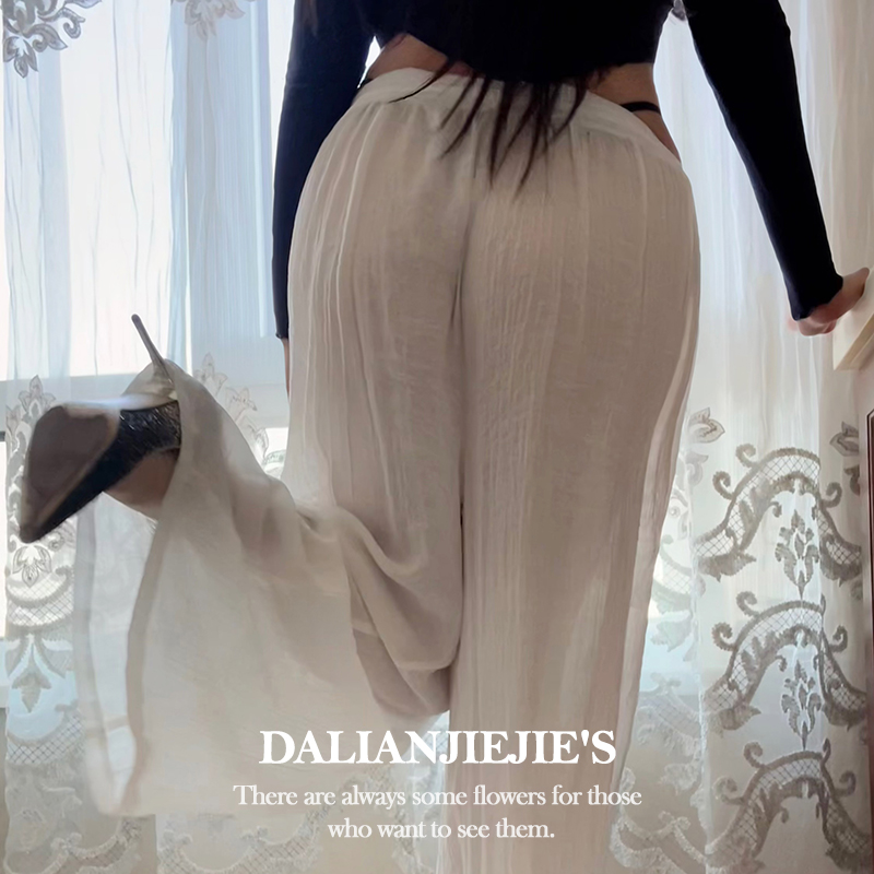 LianJie's 进阶版*透感显臀大码显瘦直筒休闲裤女宽松夏季阔腿裤