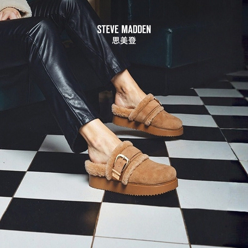 勃肯毛毛鞋厚底增高外穿拖鞋