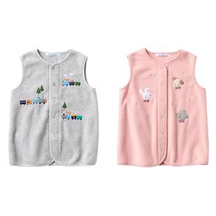 儿童马甲春秋冬摇粒绒男女童保暖坎肩宝宝背心加绒精美刺绣小外搭
