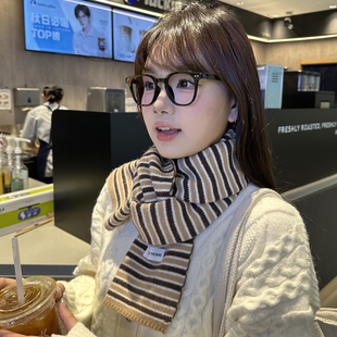 ins秋冬小围巾季新款潮韩版针织保暖百搭围巾学生气情侣氛感软弱