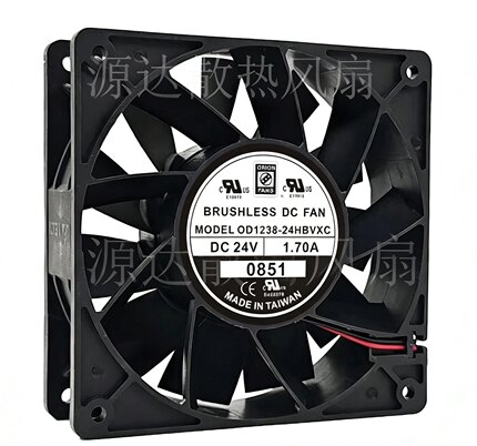 全新12CM OD1238-24HBVXC 24V 1.7A机柜暴力大风量散热风扇