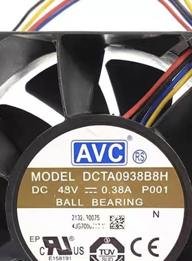 原装 9CM DCTA0938B8H DC48V 0.38A 4线pwm调速变频服务器风扇