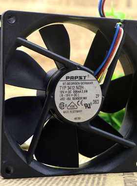 原装 PAPST 9CM 9025 TYP 3412 N/2H 12V 208mA 2.5W 散热风扇