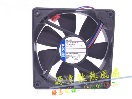 德国EBMPAPST TYP 4414FD/FM 24V变频器散热风扇12025 5W 3.2W