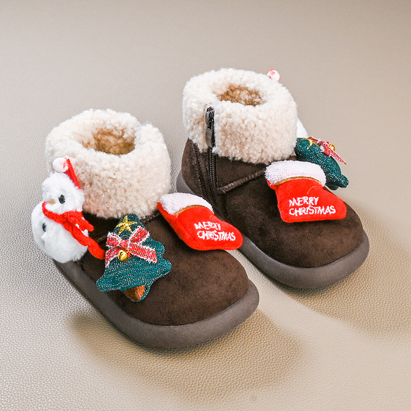 儿童雪地靴2025秋冬新款小女孩棉