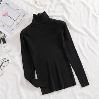 High-neck stretch long-sleeved knitted sweater, a new style for women's autumn and winter wear, a pullover and base layer top, a slim and versatile thin sweater thumbnail 2