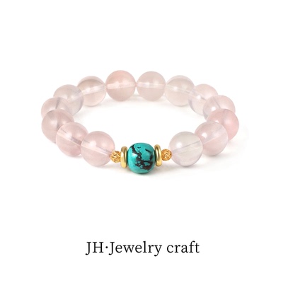 Jonny.“绯莓”高端粉晶绿松石经典百搭手链