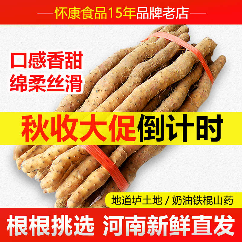 温县垆土铁棍山药正宗河南焦作新鲜铁杆怀山药特产淮山药粉干5斤