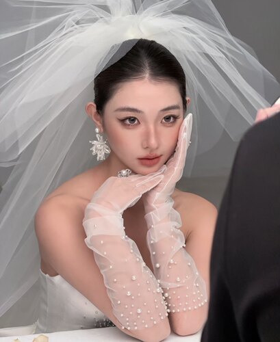 帝凡饰品原创三层短款轻薄头纱新娘结婚影楼样片拍照高清蓬蓬素纱