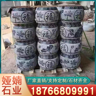 青石柱墩石方形柱墩石头底座石雕柱基石空心包柱石圆墩实心石墩子