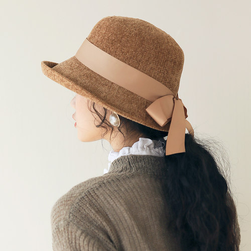 帽子女秋冬日系卷边渔夫帽休闲百搭小清新甜美丸子帽文艺复古盆帽