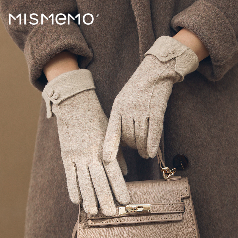 羊毛手套女秋冬季加绒保暖可触屏