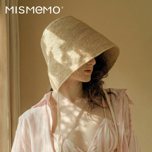 MISMEMO拉菲草萝莉帽女春夏遮阳