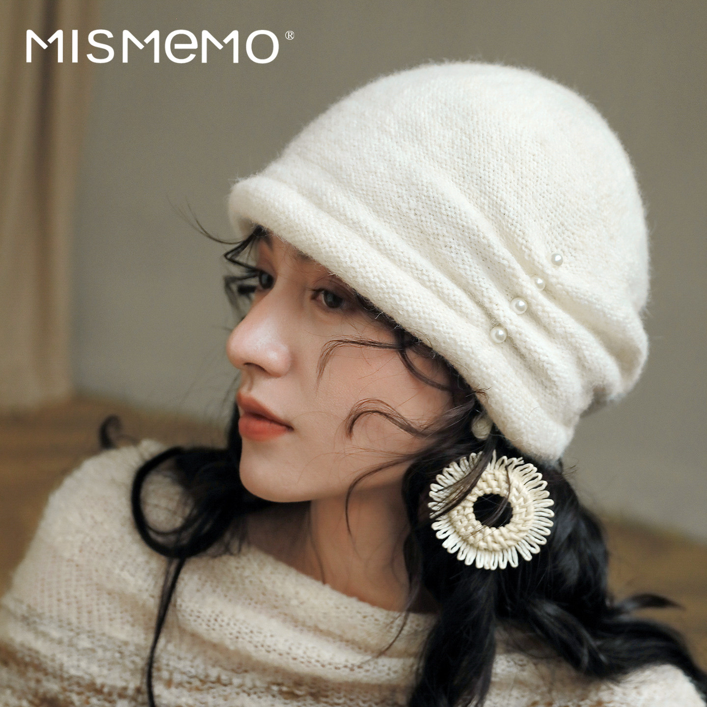 MISMEMO羊毛针织套头帽女2025新款秋冬保暖冷帽复古护耳包头帽子,服饰配件/皮带/帽子/围巾,帽子,淘宝优惠券,粉丝福利购,淘宝优惠卷