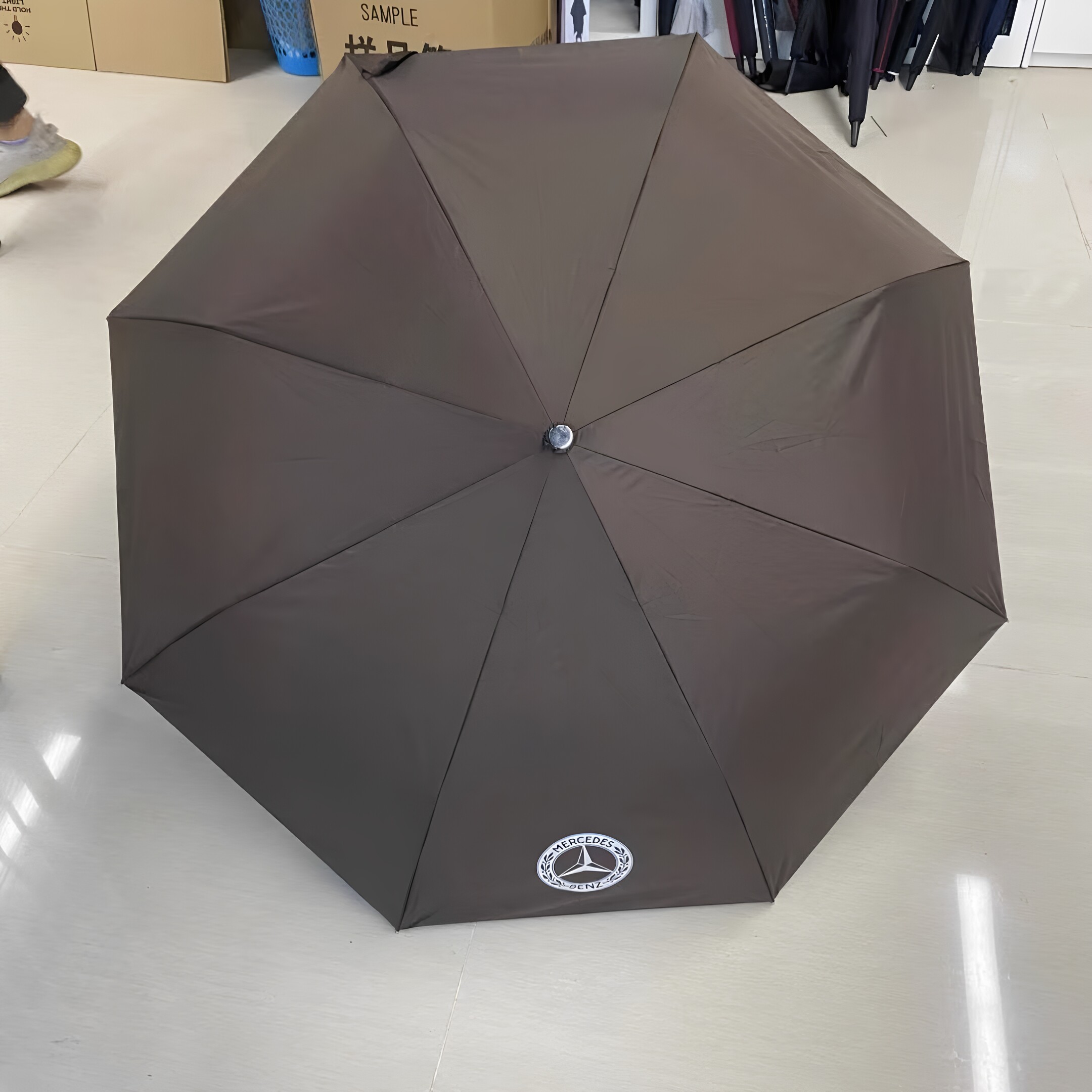 奔驰折叠晴雨伞原厂正品高端4S汽车定制礼品伞精致档把手柄提车礼