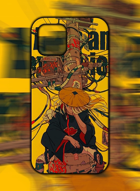 火影忍者同款手绘迪达拉晓适用iphone14PROX华为磨砂任意机型小米13手机壳磨砂不掉色全包防摔12P50定制oppo