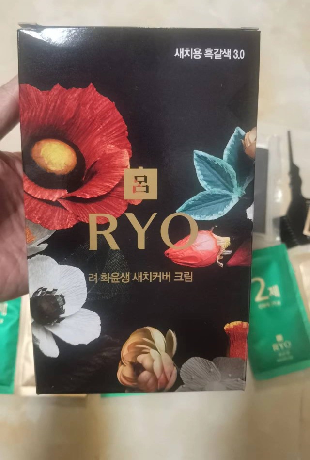 韩国代购原装正品吕天然纯植物染发剂膏无氨不刺激遮盖白发黑色棕