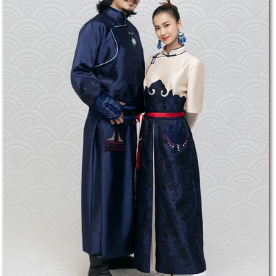 蒙古元素民族风袍子结婚敬酒婚礼情侣拍摄