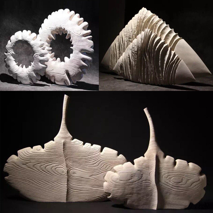 现代后现代抽象极简主义风格木雕木艺木作雕塑装置摆件厂家定制做