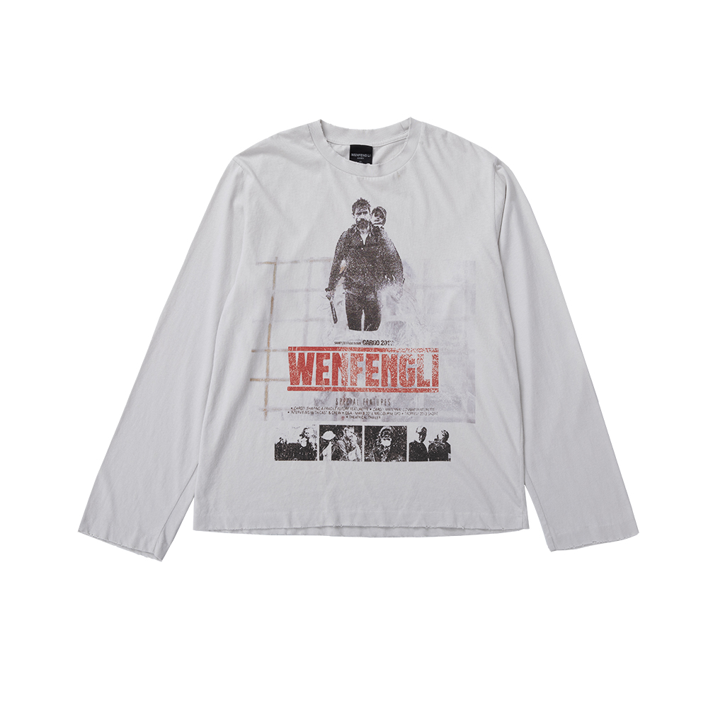 WENFENG LI 25FW 进口原棉170克长袖「负重前行」印花T恤