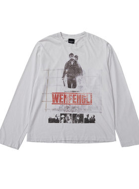 WENFENG LI 25FW 进口原棉170克长袖「负重前行」印花T恤