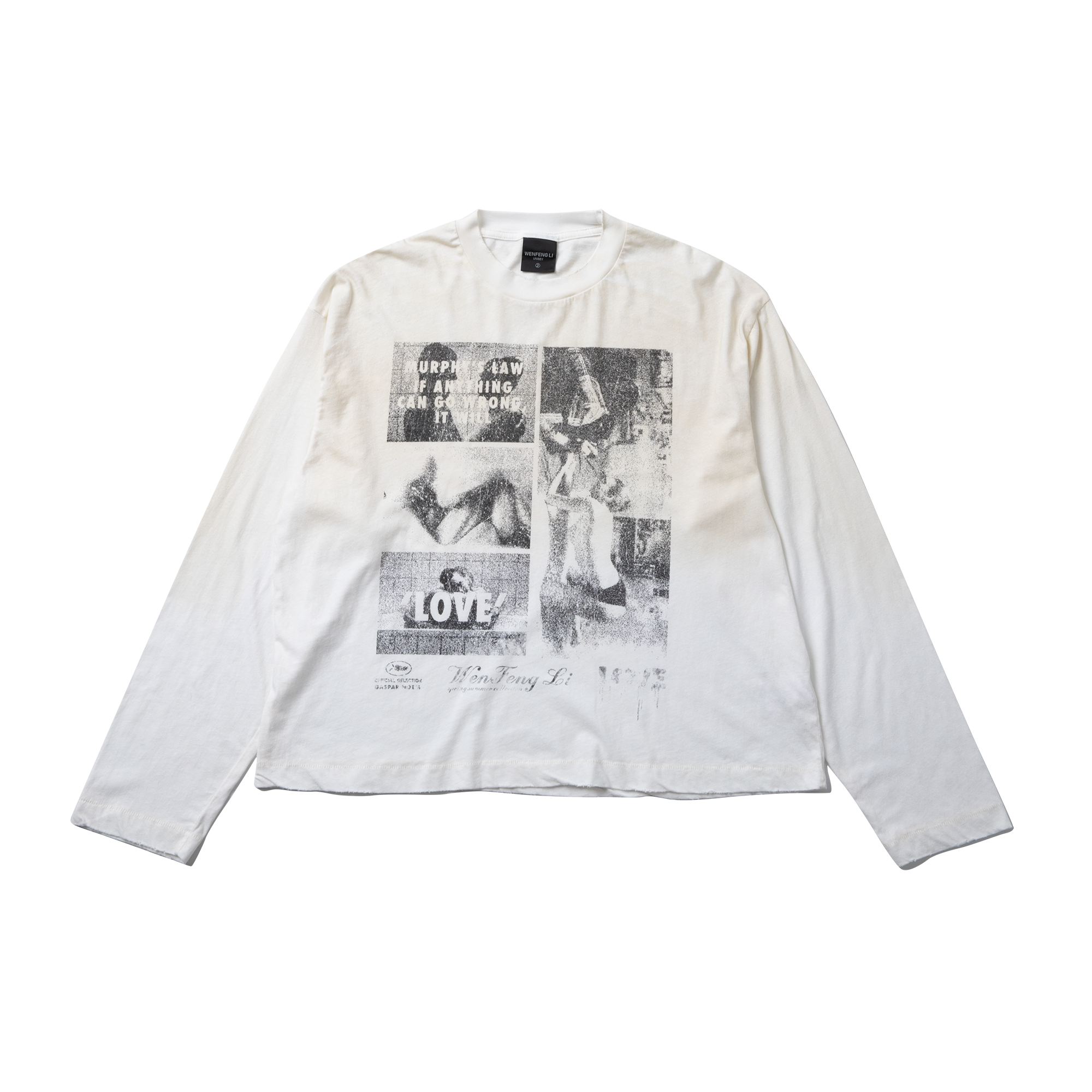 水洗脏染「爱恋」印花T恤