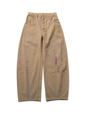 WENFENG LI 25FW 弯刀baggy弧形泼墨擦脏宽松廓形休闲裤