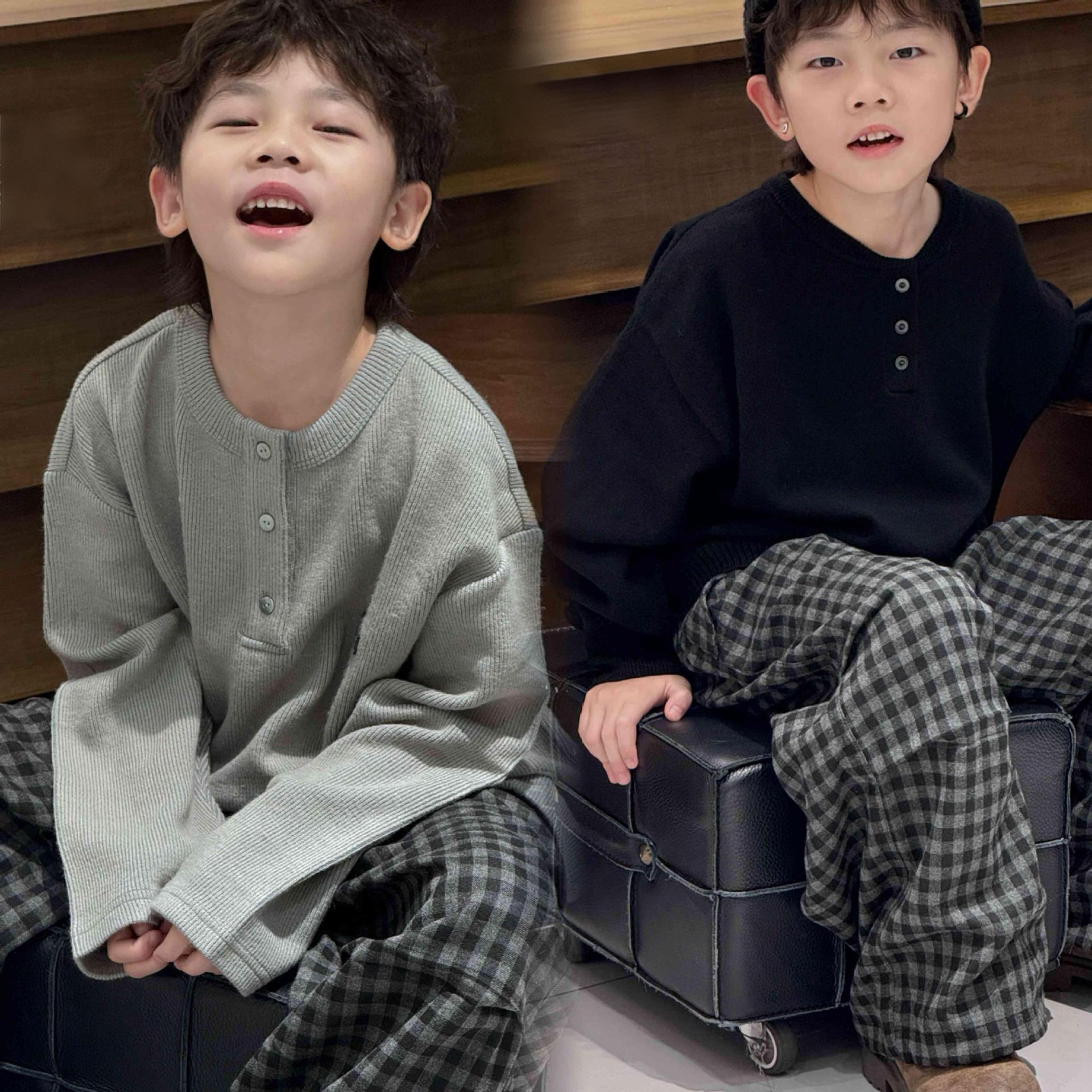 韩货气质男孩打底衫T2025新款儿童秋装气质上衣韩范男童长袖T恤潮