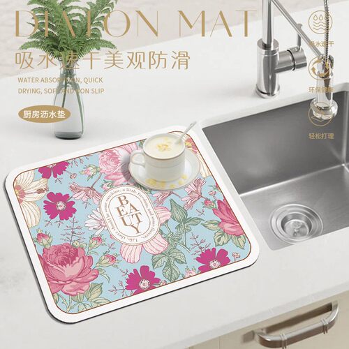 美式厨房台面沥水垫硅藻泥吸水