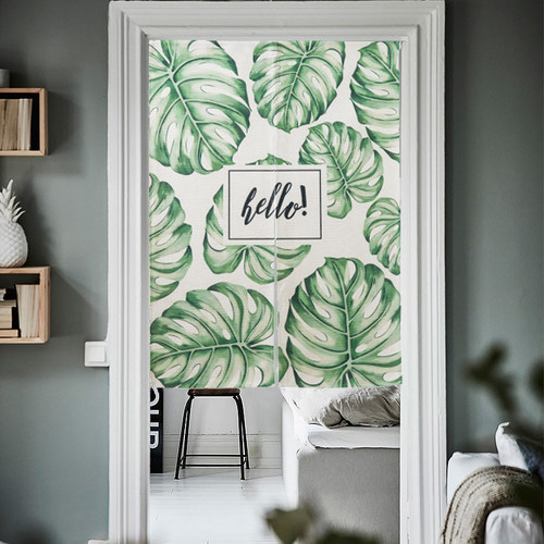 植物儿童书房隔断卧室布艺门帘