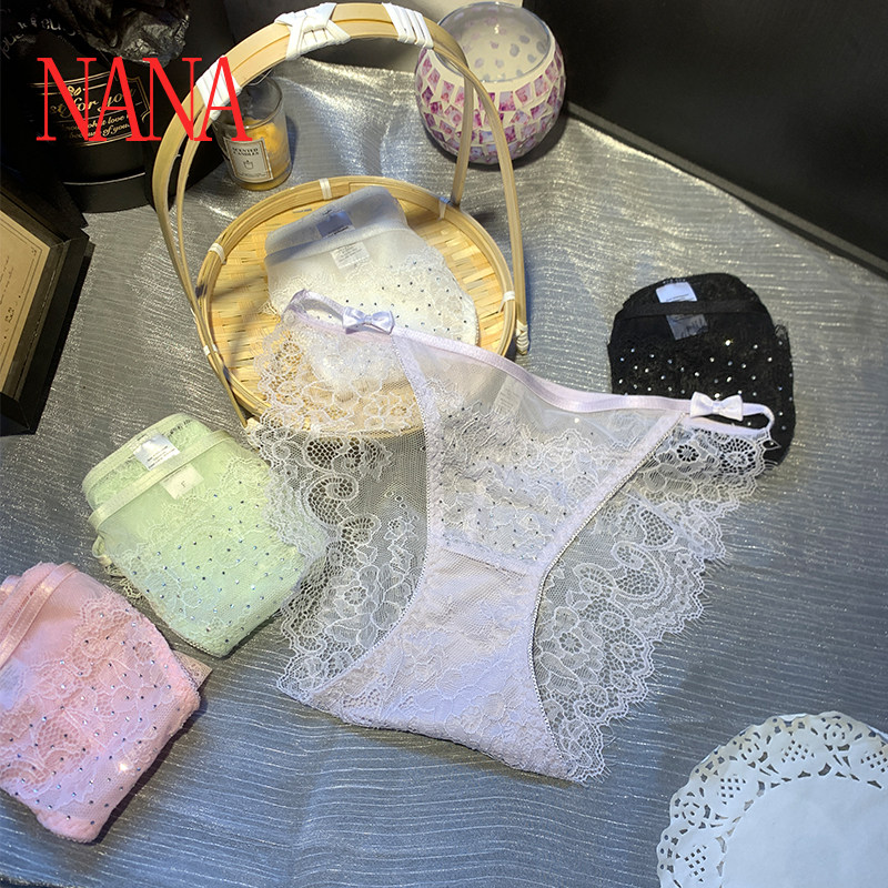 2025新款女士纯棉内裤高腰三角裤纯欲风时尚低腰性感蕾丝火辣透气