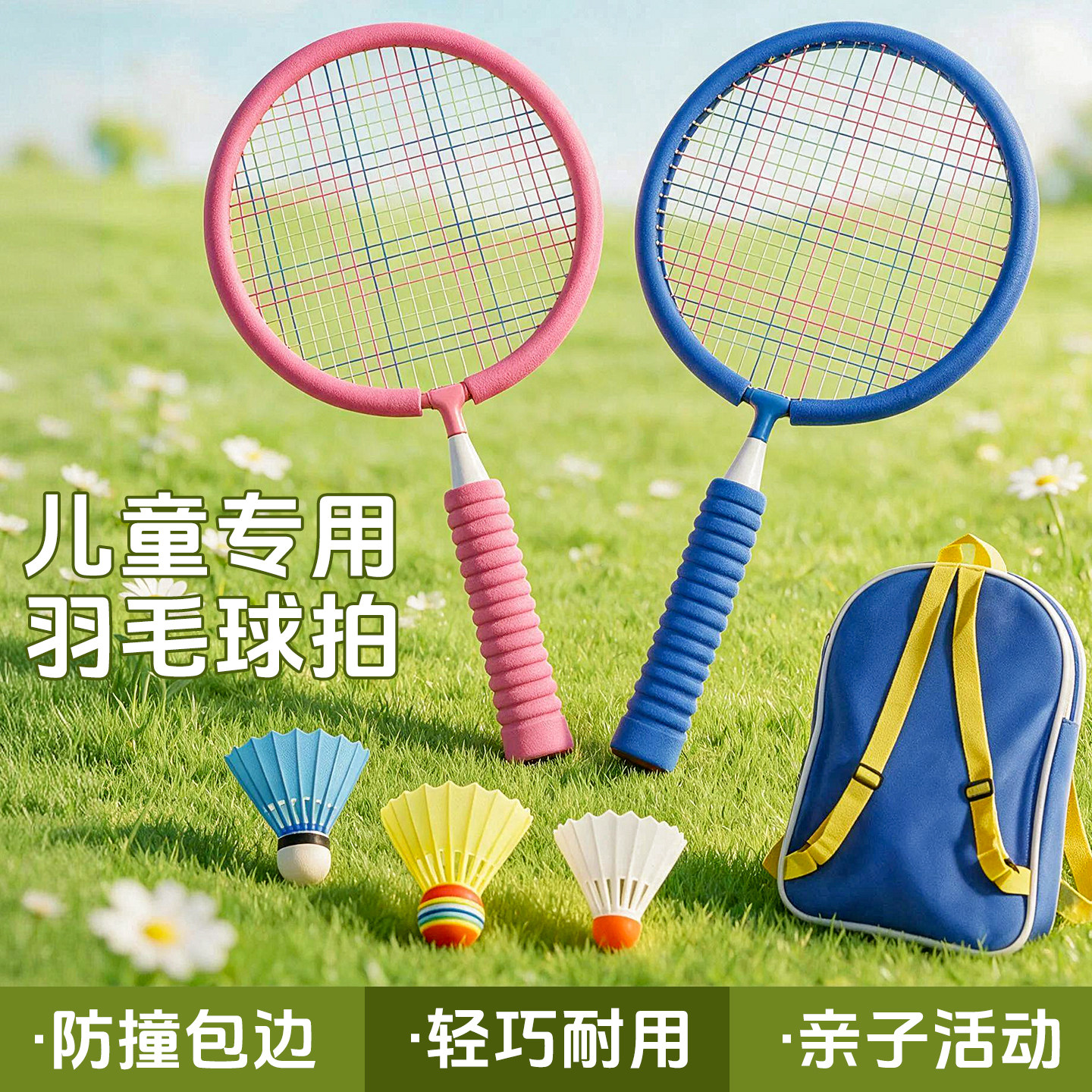 儿童羽毛球拍3-12岁小学生幼儿园网球拍套装小孩玩宝宝亲子互动具图片