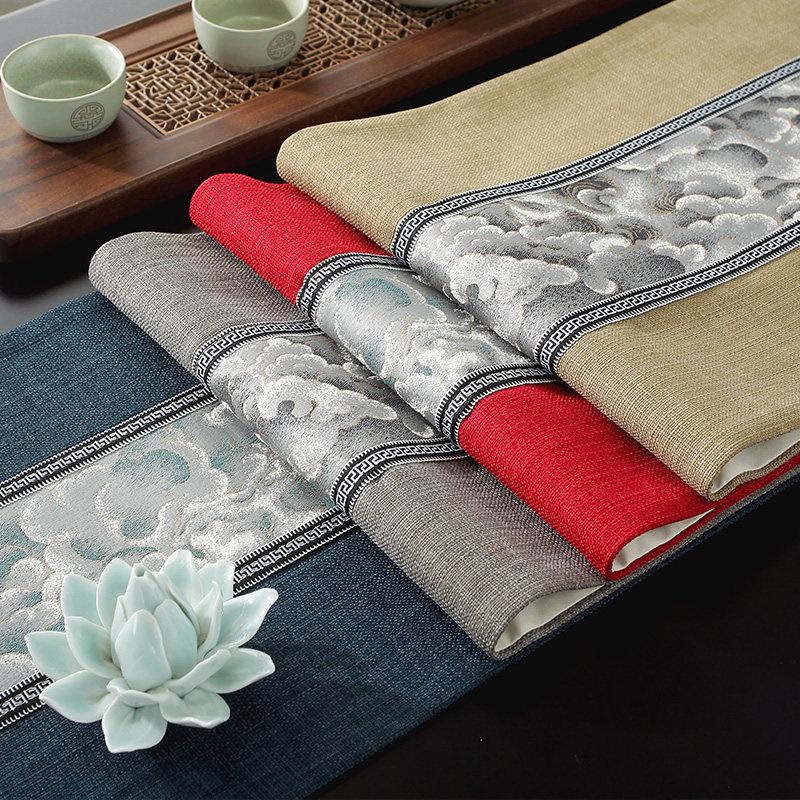 新中式布艺桌旗禅意中国风棉麻茶几桌布长条茶席茶桌垫布电视柜布,居家布艺,桌旗,淘宝优惠券,粉丝福利购,淘宝优惠卷