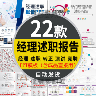 企业公司部门经理岗位晋升演讲竞聘升职项目转正述职报告PPT模板