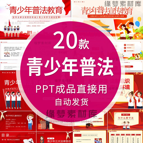 青少年法制教育PPT课件 中小学生未成年人普法宣传知识讲座进校园