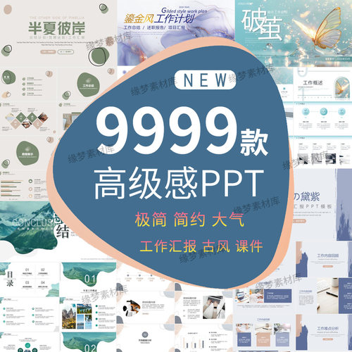 ppt模板高级感简约商务毕业答辩教师课件工作汇报总结动态模版