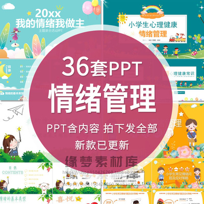 中小学生情绪管理PPT模板家长进课堂心理健康主题班会教育课件