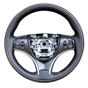适用于讴歌MDX TLX-L RDX 桃木方向盘改装 防滑孔皮定制厂家直销