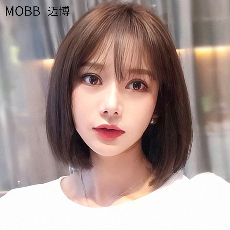 假发女短发空气刘海波波头圆脸真人发丝中长锁骨发自然网红全头套|msdalam kategori Penjagaan rambut/rambut palsu, rambut palsu, rambut palsu seluruh - dari Buy2taobao.com untuk memberikan perkhidmatan ejen Taobao profesional membeli