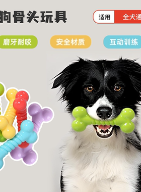 狗狗骨头玩具磨牙洁齿耐咬泰迪金毛柯基幼犬TPR玩具自嗨消耗体力