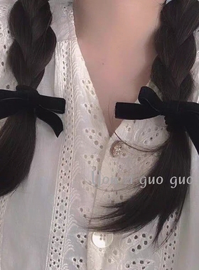 蝴蝶结头绳黑色双面丝绒大肠发圈发饰女简约高级感法式小香风头饰