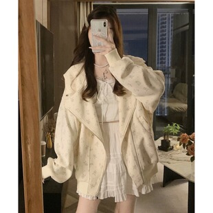 新款 外套女秋季 慵懒风上衣夹克小个子 不规则设计感卫衣开衫 基础款