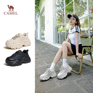 杏色爆款 新款 厚底增高老爹鞋 休闲运动鞋 骆驼女鞋 女款 2026年春夏季