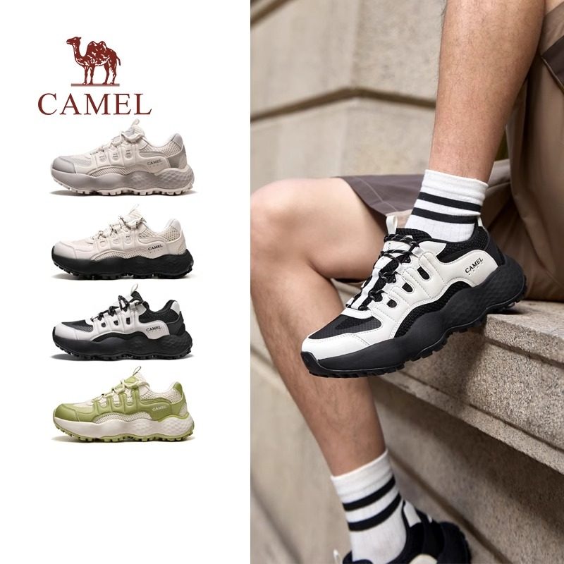 【骆驼花生鞋】2025春季女鞋新款户外运动鞋休闲老爹鞋情侣登山潮,女鞋,网面鞋,淘宝优惠券,粉丝福利购,淘宝优惠卷