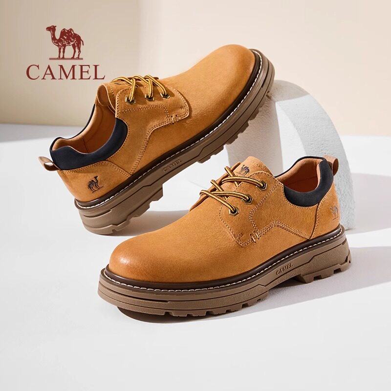 骆驼2026春季新款复古男鞋舒适商务休闲皮鞋男增高低帮工装鞋男