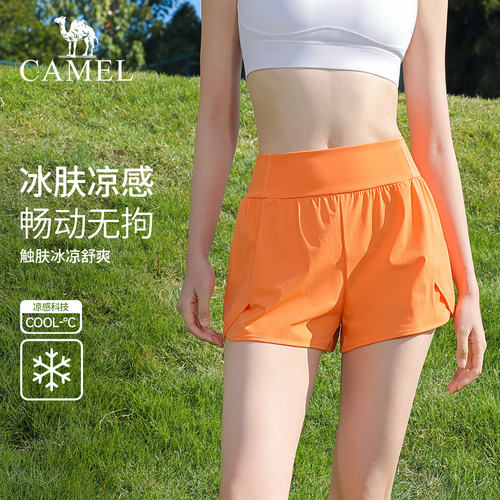 骆驼瑜伽短裤女款透气防走光训练