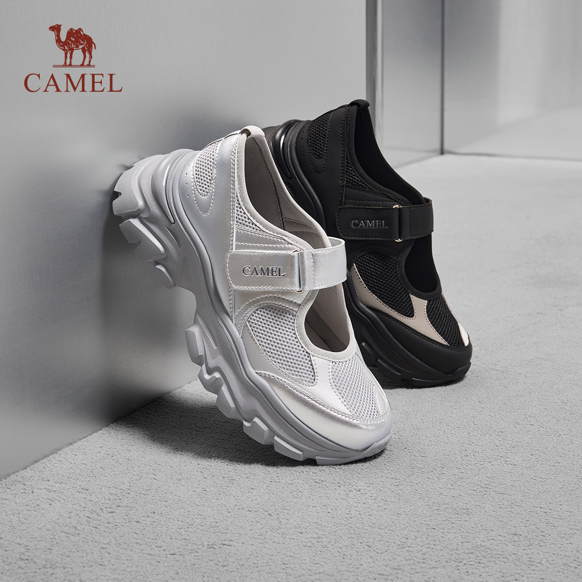 骆驼女鞋2026夏季新款厚底增高百搭休闲凉鞋运动沙滩凉鞋休闲鞋女