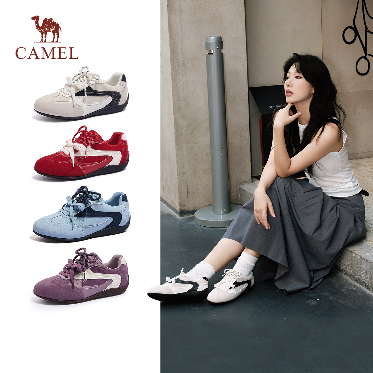 骆驼德训鞋女阿甘鞋休闲运动鞋